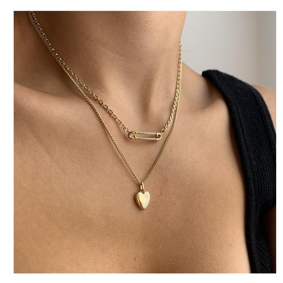 Evry Jewels gold pin necklace - Picture 2 of 5